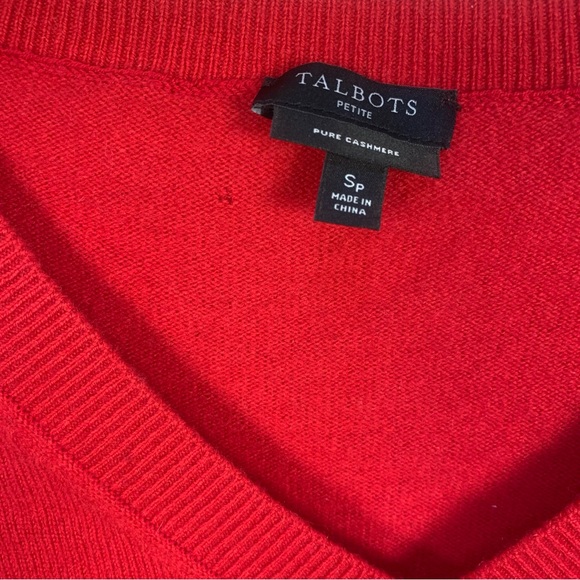 Talbots Pure Cashmere V Neck Pullover Sweater - Picture 5 of 13